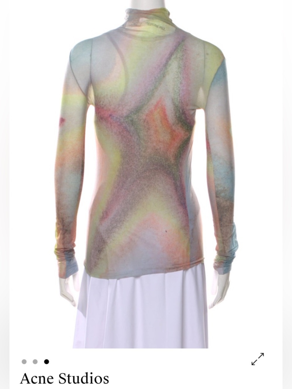 Acne Multi-Color Sheer Long Sleeve Tee - Picture 3 of 3